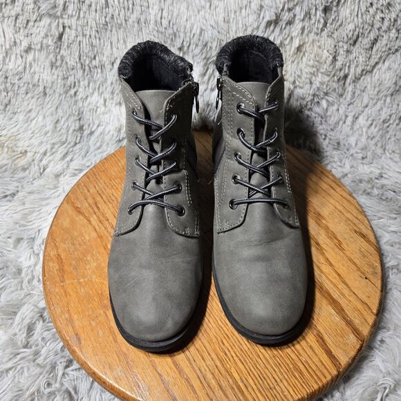 Sporto Womens Size 10-11M Jenny Faux Suede Lace-Up Ankle Grey Combat Boots - Picture 3 of 11